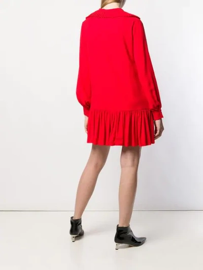 Shop Alexander Mcqueen Ruffled Georgian Dress In Red