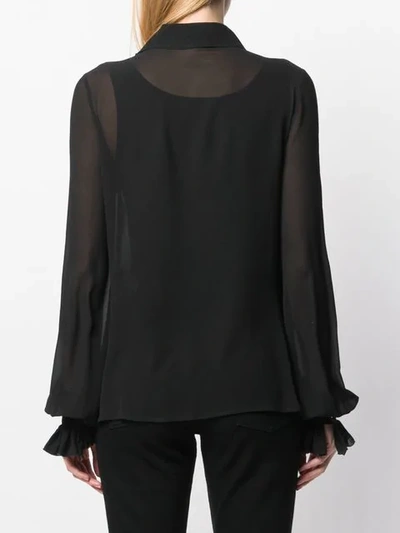 Shop Saint Laurent Frill Detail Shirt In Black