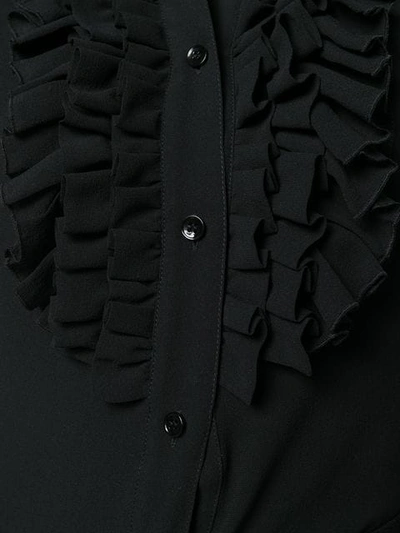 Shop Saint Laurent Frill Detail Shirt In Black