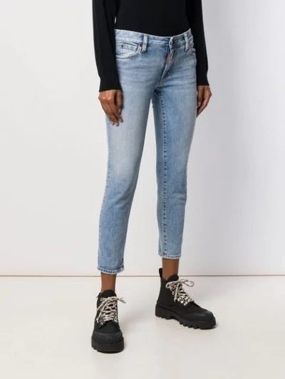 Shop Dsquared2 Cropped Jeans In Blue