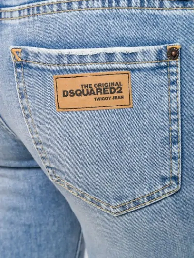 DSQUARED2 CROPPED JEANS - 蓝色