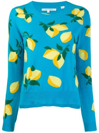 Shop Chinti & Parker Lemons Sweater In Blue