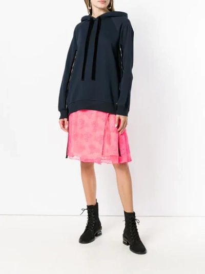 Dorothee Schumacher Zipped Sleeve Hoodie - Blue In Blue