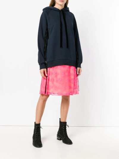 Dorothee Schumacher Zipped Sleeve Hoodie - Blue In Blue