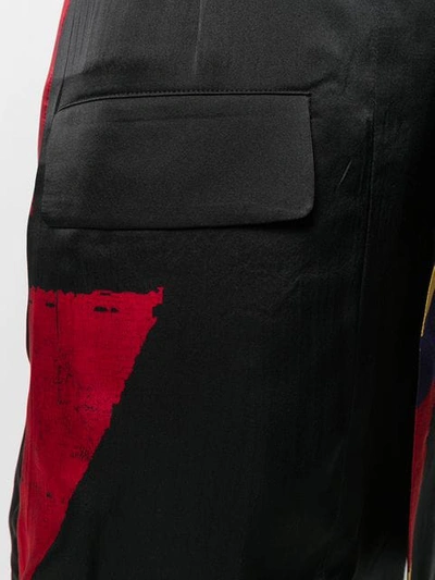 Shop Yohji Yamamoto Long Blazer With Patchwork - Black