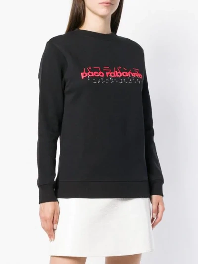 Shop Paco Rabanne Front Logo Sweatshirt In Black