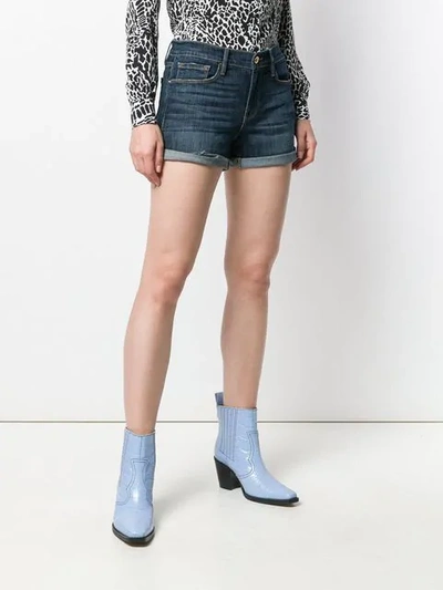 Shop Frame Denim Short Shorts In Blue