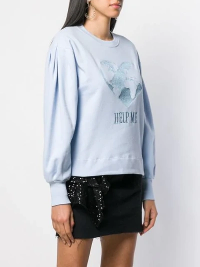 Shop Alberta Ferretti Help Me Sweatshirt In Blue