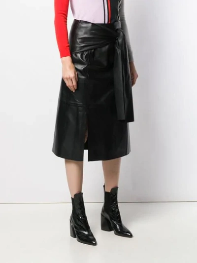 Shop Joseph Midi Skirt With Knot Detail In Black