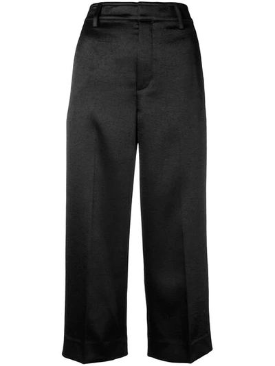 Shop Vince Satin Culottes In Black