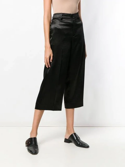 Shop Vince Satin Culottes In Black