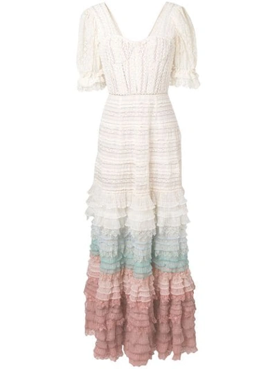 Shop Jonathan Simkhai Layered Frill Knitted Dress In White
