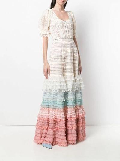 Shop Jonathan Simkhai Layered Frill Knitted Dress In White
