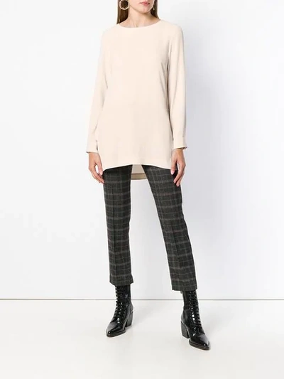 Shop Antonelli Piped Sleeve Blouse In Neutrals