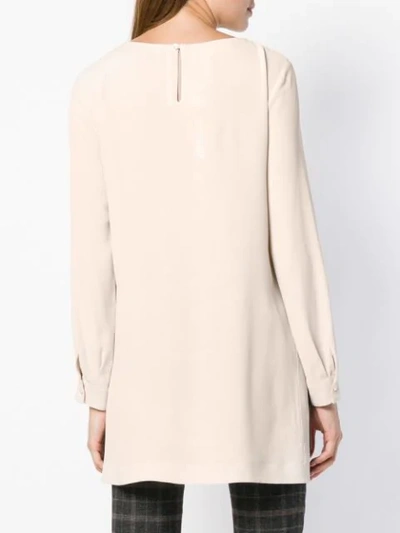 Shop Antonelli Piped Sleeve Blouse In Neutrals