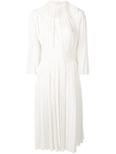 Shop Atu Body Couture Pleated Midi Dress In White