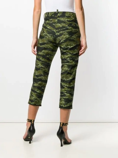 Dsquared2 Camouflage Print Culottes In Green