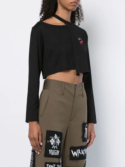 Haculla Asymmetric Lips Print T-shirt In Black