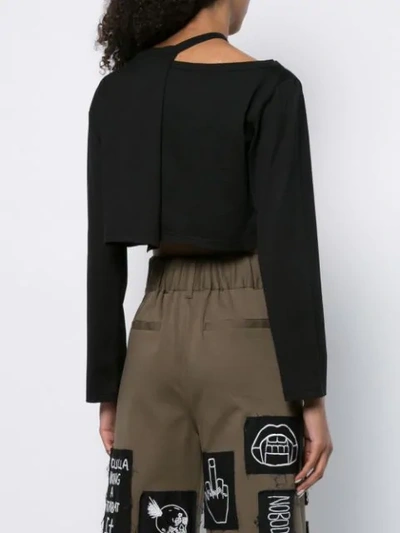 Haculla Asymmetric Lips Print T-shirt In Black