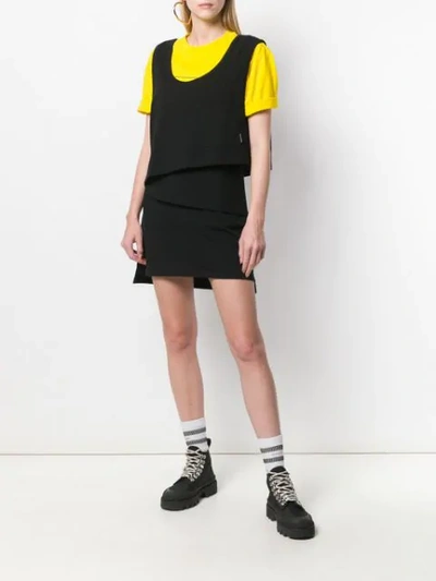 Shop Alexander Wang T Asymmetric Layered Shirt Dress In Black
