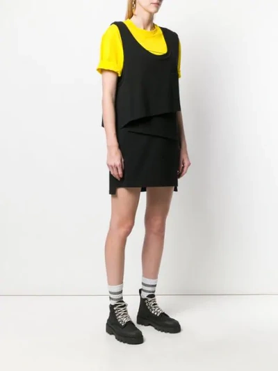 Shop Alexander Wang T Asymmetric Layered Shirt Dress In Black