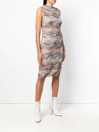Shop Missoni Sleeveless Knitted Midi Dress In Neutrals