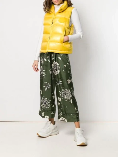 Shop Moncler Floral Tailored Trousers In Green