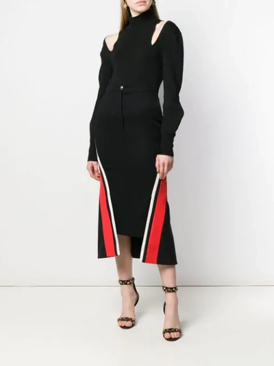 ALEXANDER MCQUEEN SIDE PANEL PENCIL SKIRT - 黑色