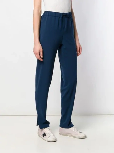 Shop Akris Punto High Waisted Track Trousers In Blue