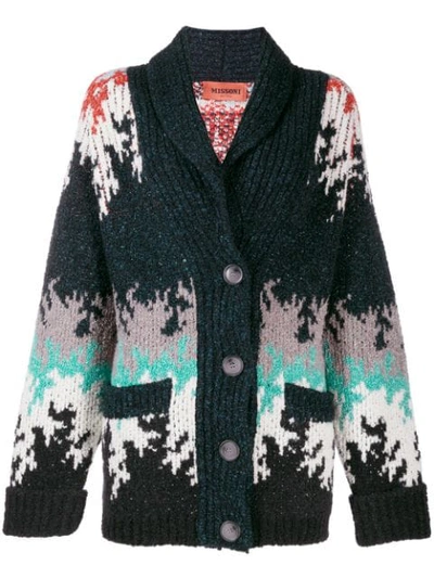 Shop Missoni Knitted Cardigan In Blue