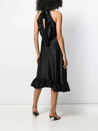 Shop Msgm Sleeveless Flared Dress In Black