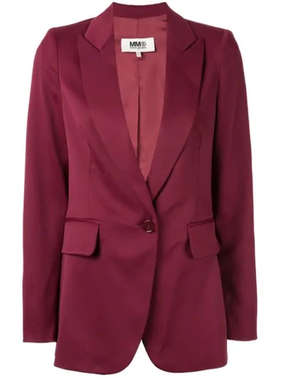Shop Mm6 Maison Margiela Structured Single Breasted Blazer In Red