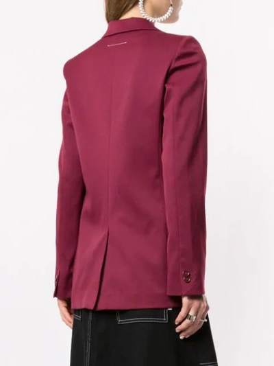 Shop Mm6 Maison Margiela Structured Single Breasted Blazer In Red