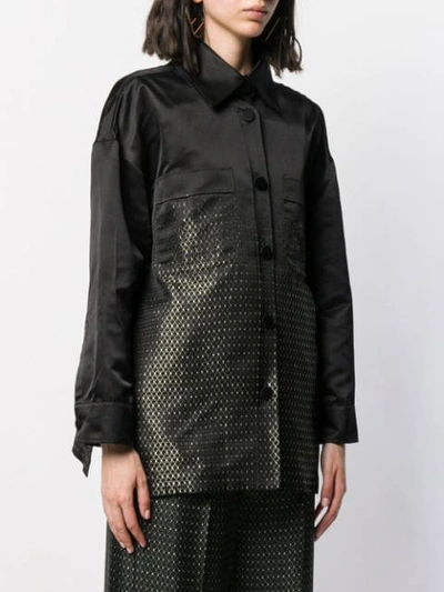 Shop Fendi Duchess Shirt Style Jacket In Black