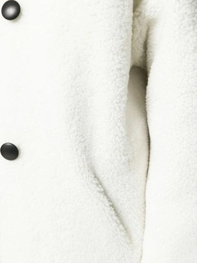 Shop Inès & Maréchal Single Breasted Shearling Coat In White