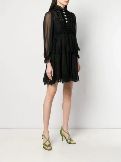 Shop Dolce & Gabbana Crystal Button Dress In Black
