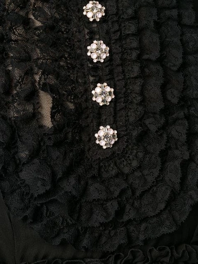 Shop Dolce & Gabbana Crystal Button Dress In Black
