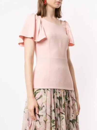 Shop Dolce & Gabbana Ruffled Sleeve Top In Pink