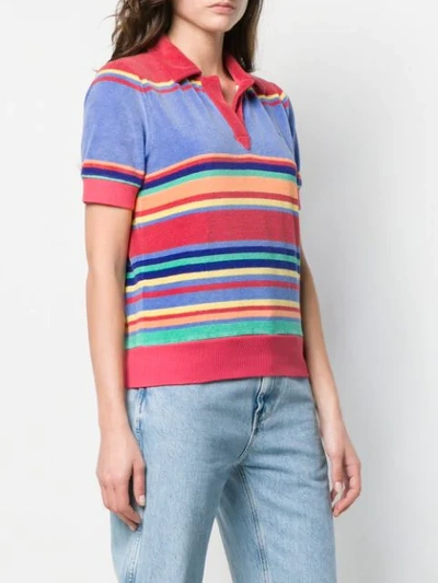 Shop Polo Ralph Lauren Striped Polo Shirt In Red