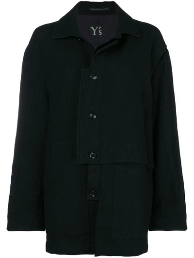 Shop Y's Buttoned Coat - Black