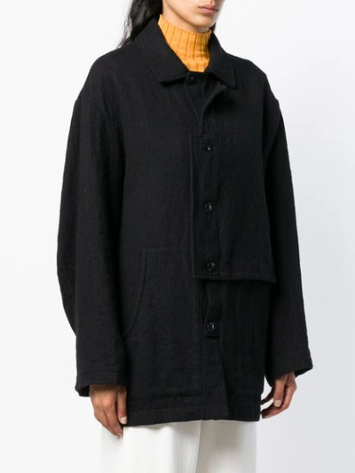 Shop Y's Buttoned Coat - Black