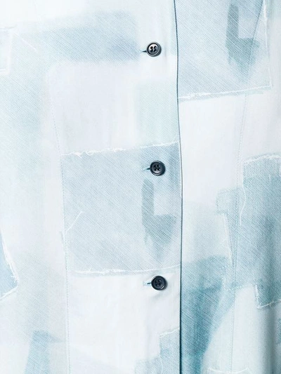 Shop Acne Studios Printed Shirt Dress In Blue