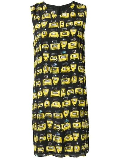 Shop Boutique Moschino All Over Perfumes Prints Midi Dress In Black