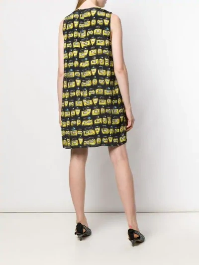 Shop Boutique Moschino All Over Perfumes Prints Midi Dress In Black