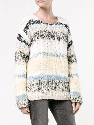 Shop Chloé Stripe Knitted Jumper In Multicolour