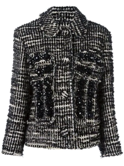 Shop Simone Rocha Woven Cropped Jacket - Black