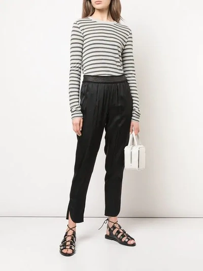 Shop Alexander Wang Horizontal Striped T-shirt In Grey