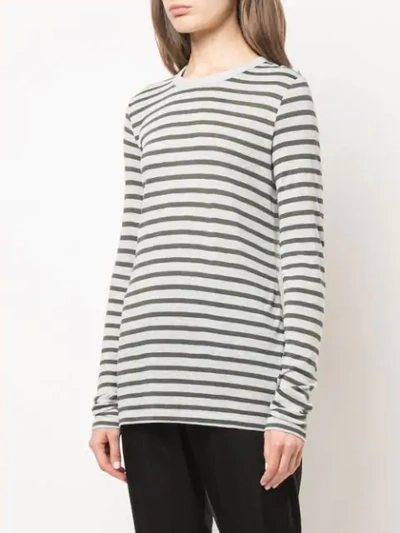Shop Alexander Wang Horizontal Striped T-shirt In Grey