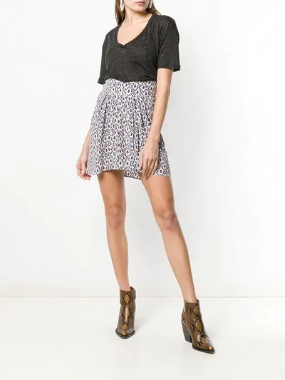 Shop Isabel Marant Mixed Print Pleated Mini Skirt In Neutrals