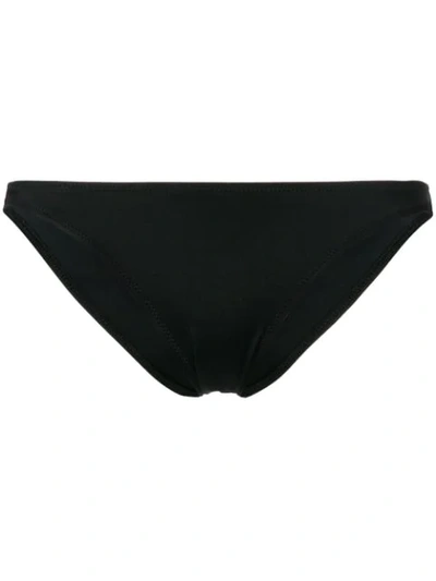 Shop Solid & Striped Fitted Bikini Bottoms In Black